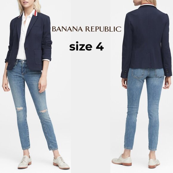 Banana Republic Jackets & Blazers - NWT Banana Republic Classic-Fit Ponte Contrast-Collar Blazer Size 4